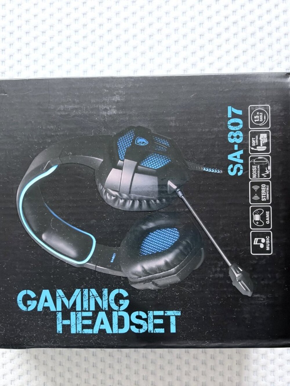 SADES SA-807 Gaming Headset with Mic Black Blue Over Ear Original Box